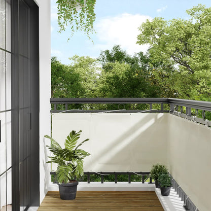 Paravento da Balcone Crema 75x1000 cm 100% Poliestere Oxford