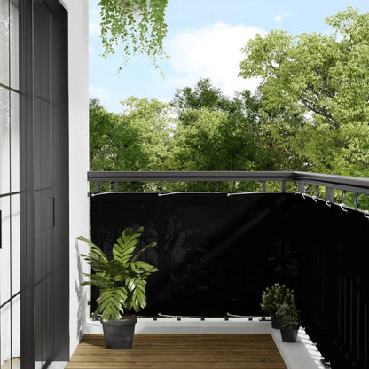 Paravento da Balcone Nero 90x700 cm 100% Poliestere Oxford