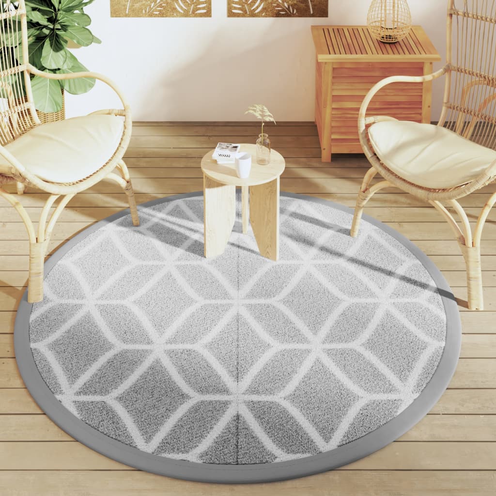 Tappeto da Esterno ARAKIL Grigio Ã˜160 cm in PP