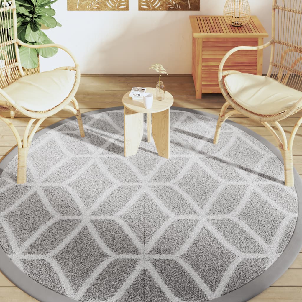 Tappeto da Esterno ARAKIL Grigio Ã˜200 cm in PP