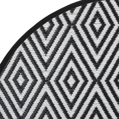 Tappeto da Esterni ARAKIL Bianco e Nero Ø120 cm in PP
