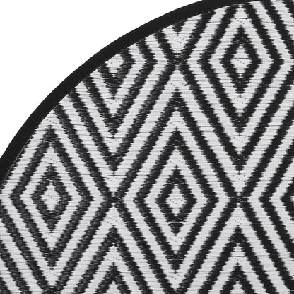 Tappeto da Esterno ARAKIL Bianco e Nero Ø160 cm in PP