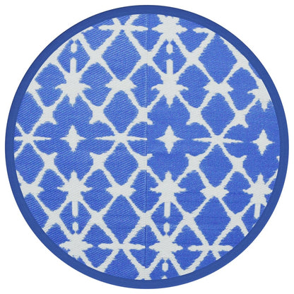 Tappeto da Esterno ARAKIL Blu e Bianco Ã˜120 cm in PP