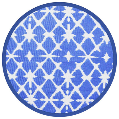 Tappeto da Esterno ARAKIL Blu e Bianco Ã˜160 cm in PP