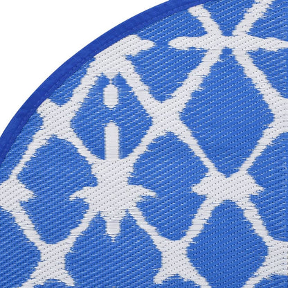 Tappeto da Esterno ARAKIL Blu e Bianco Ã˜160 cm in PP
