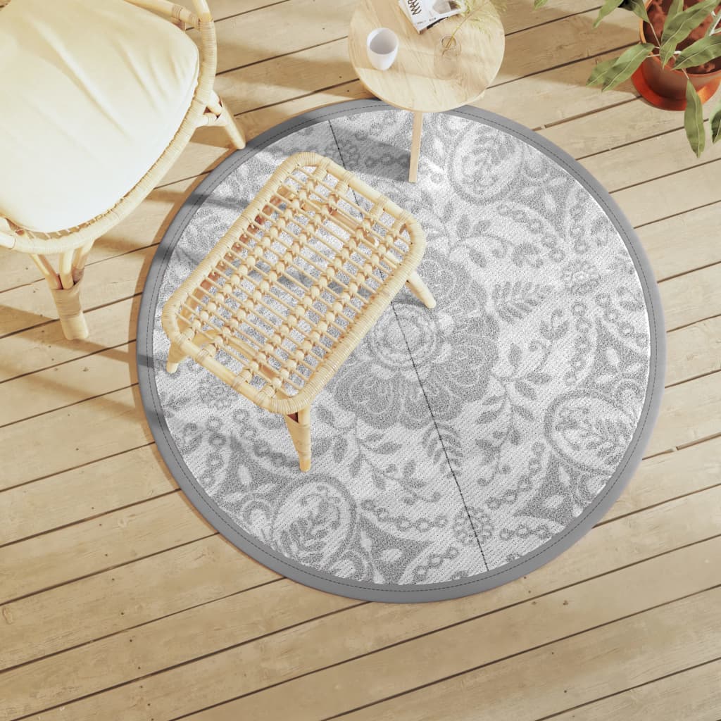 Tappeto da Esterni ARAKIL Grigio Chiaro ÃƒËœ120 cm in PP