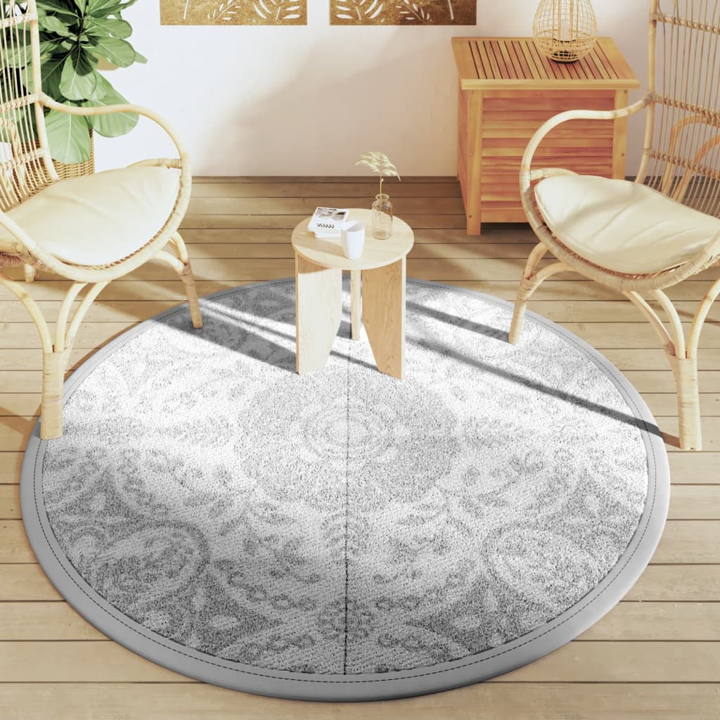 Tappeto da Esterno ARAKIL Grigio Chiaro Ã˜160 cm in PP