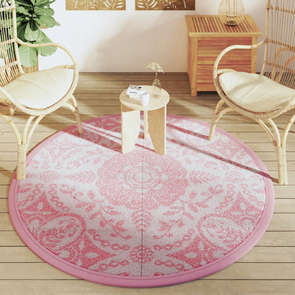 Tappeto da Esterni ARAKIL Rosa Ø160 cm in PP