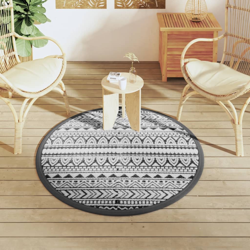 Tappeto da Esterni ARAKIL Nero Ã˜120 cm in PP