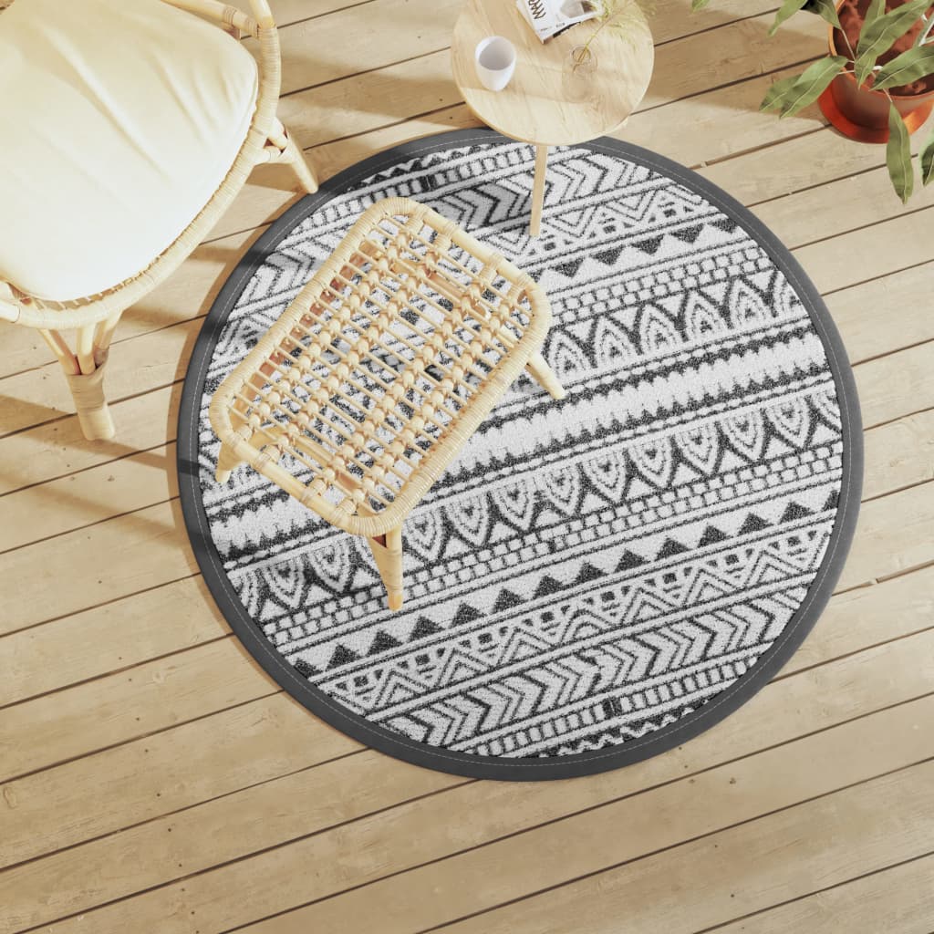 Tappeto da Esterni ARAKIL Nero Ã˜120 cm in PP