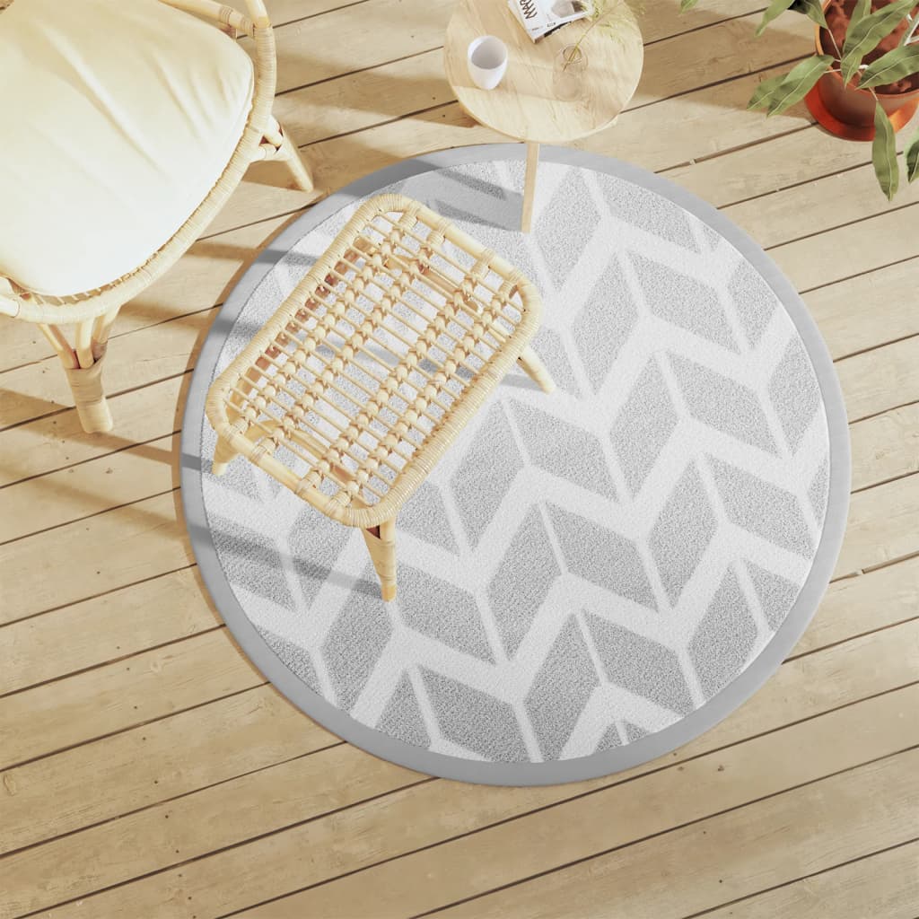 Tappeto da Esterno ARAKIL Grigio Ã˜120 cm in PP