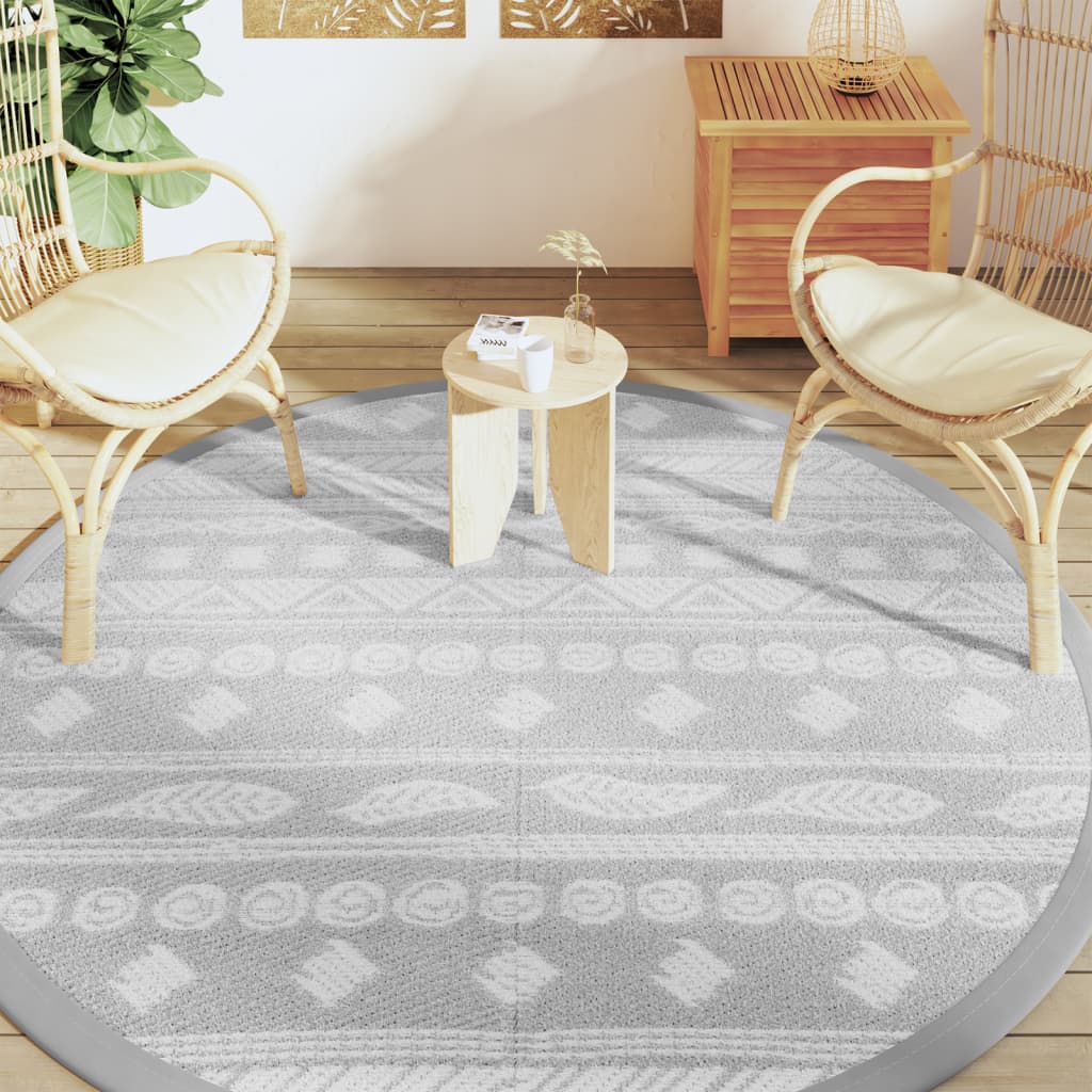 Tappeto da Esterno ARAKIL Grigio Ø200 cm in PP