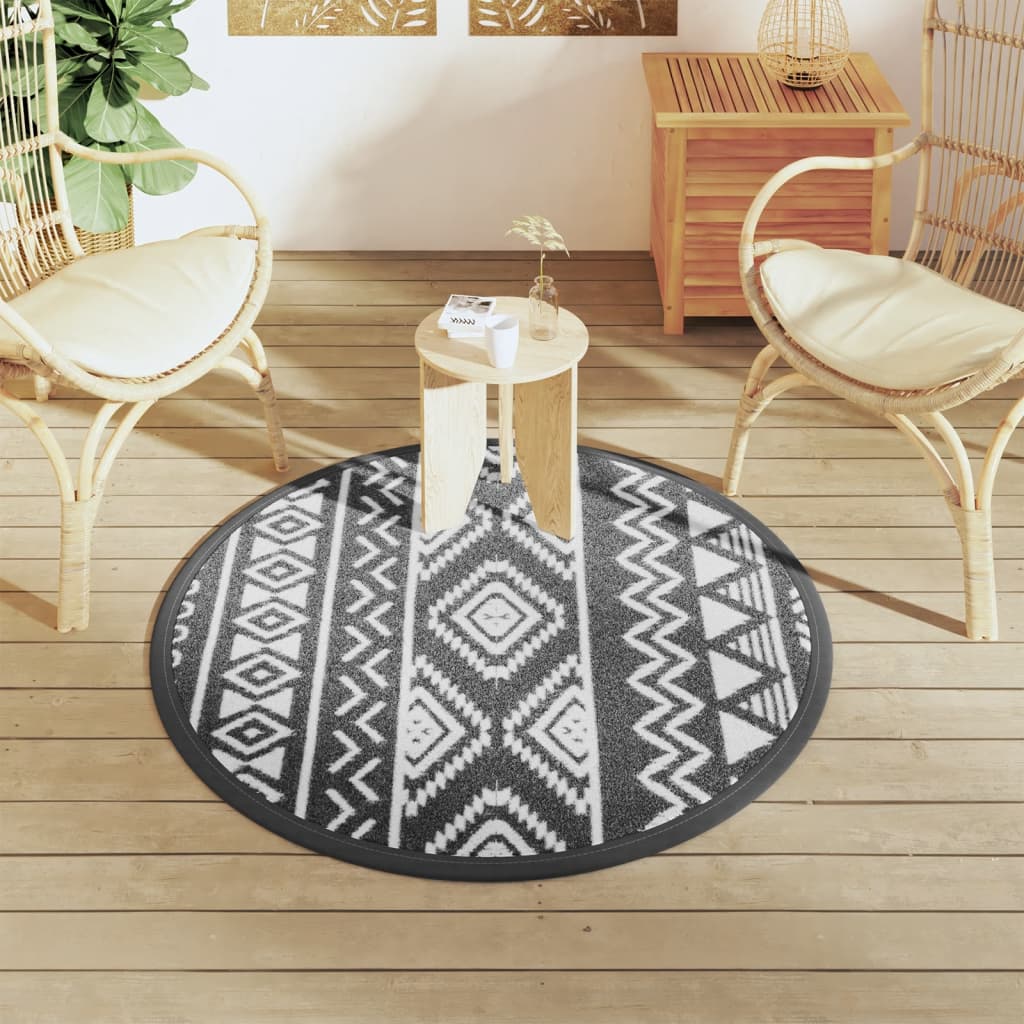 Tappeto da Esterni ARAKIL Nero Ã˜120 cm in PP