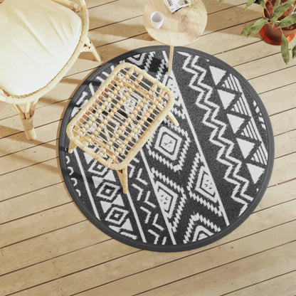 Tappeto da Esterni ARAKIL Nero Ã˜120 cm in PP