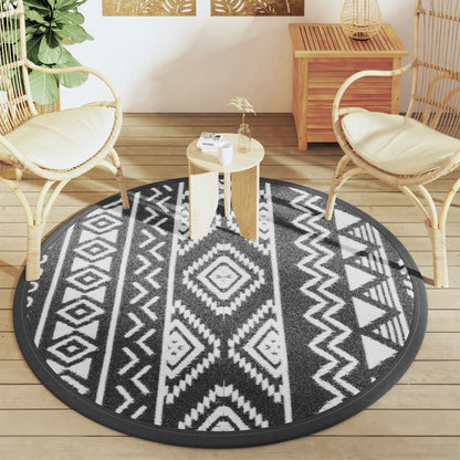 Tappeto da Esterni ARAKIL Nero Ã˜160 cm in PP