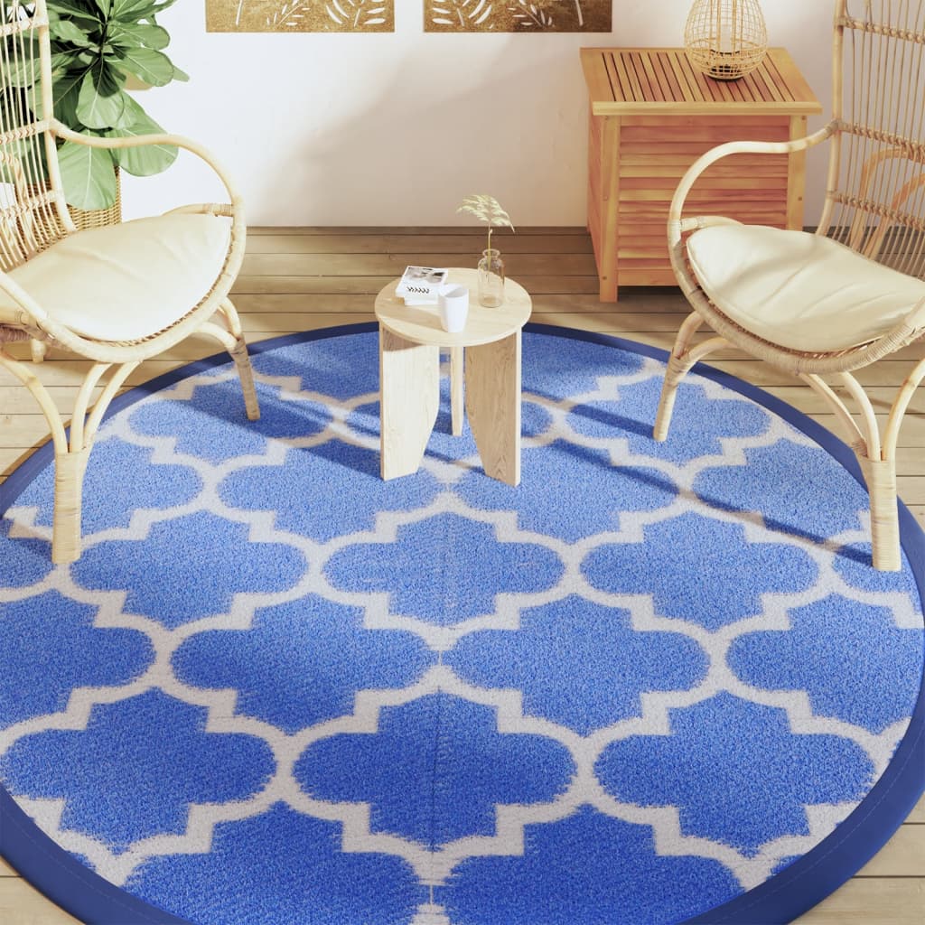 Tappeto da Esterno ARAKIL Blu Ã˜200 cm in PP