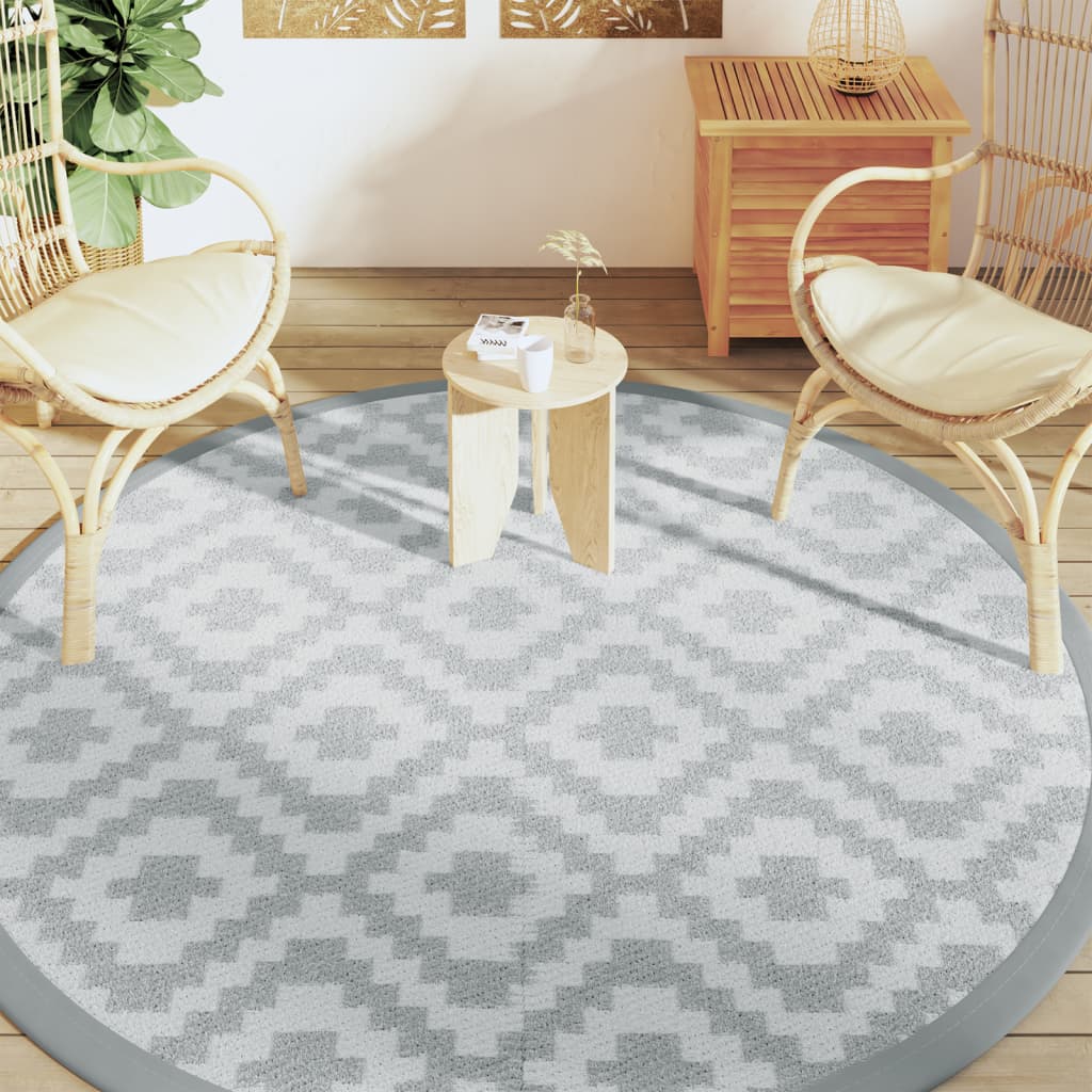 Tappeto da Esterno ARAKIL Grigio Ã˜200 cm in PP