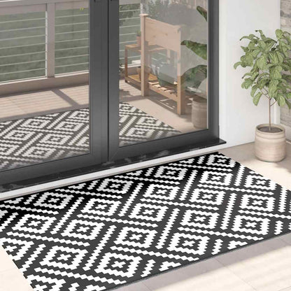 Tappeto da Esterni ARAKIL Bianco e Nero 120x180 cm in PP