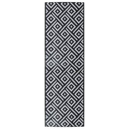 Tappeto da Esterno ARAKIL Bianco e Nero 80x250 cm PP