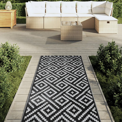 Tappeto da Esterno ARAKIL Bianco e Nero 80x250 cm PP