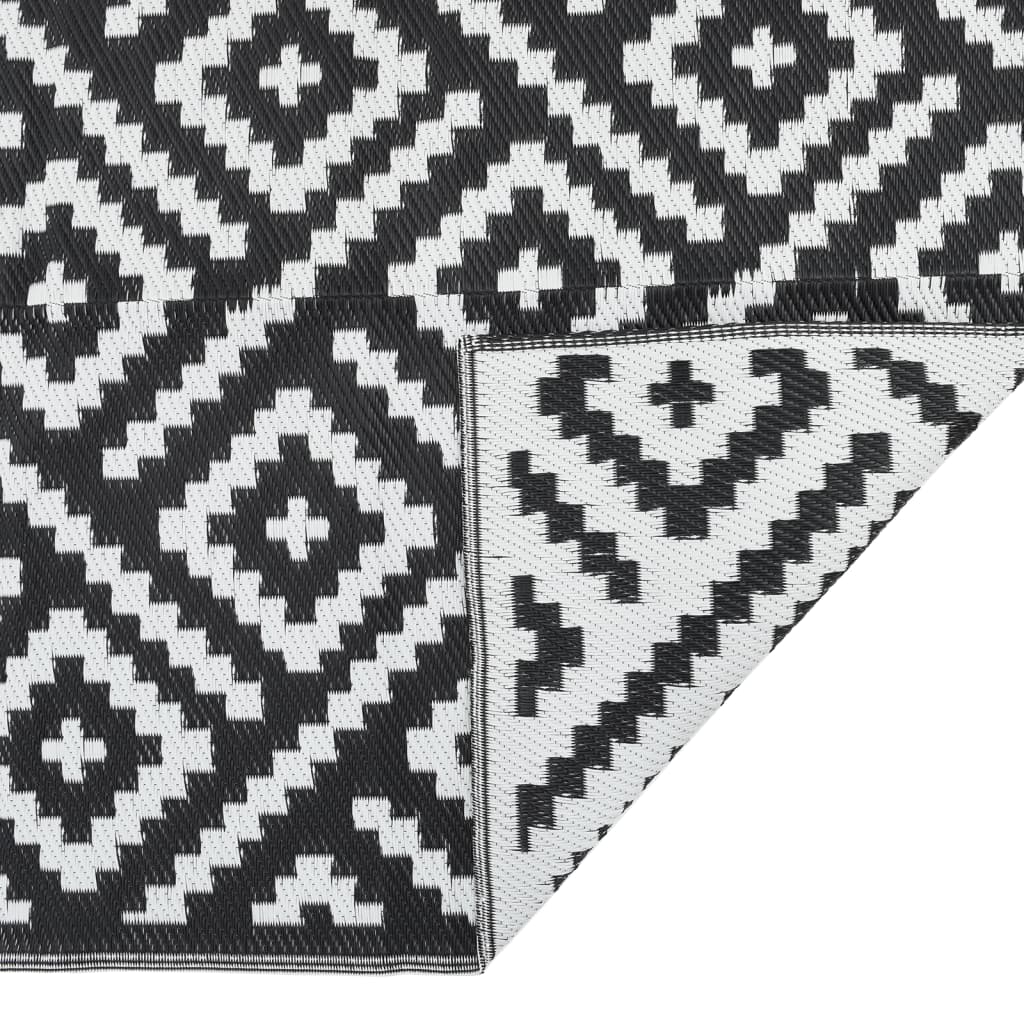 Tappeto da Esterno ARAKIL Bianco e Nero 80x250 cm PP