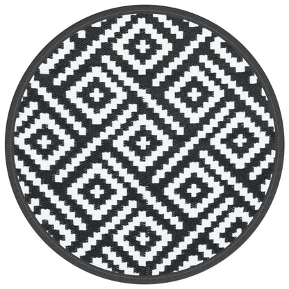 Tappeto da Esterno ARAKIL Bianco e Nero ÃƒËœ160 cm in PP