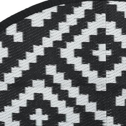 Tappeto da Esterno ARAKIL Bianco e Nero ÃƒËœ160 cm in PP