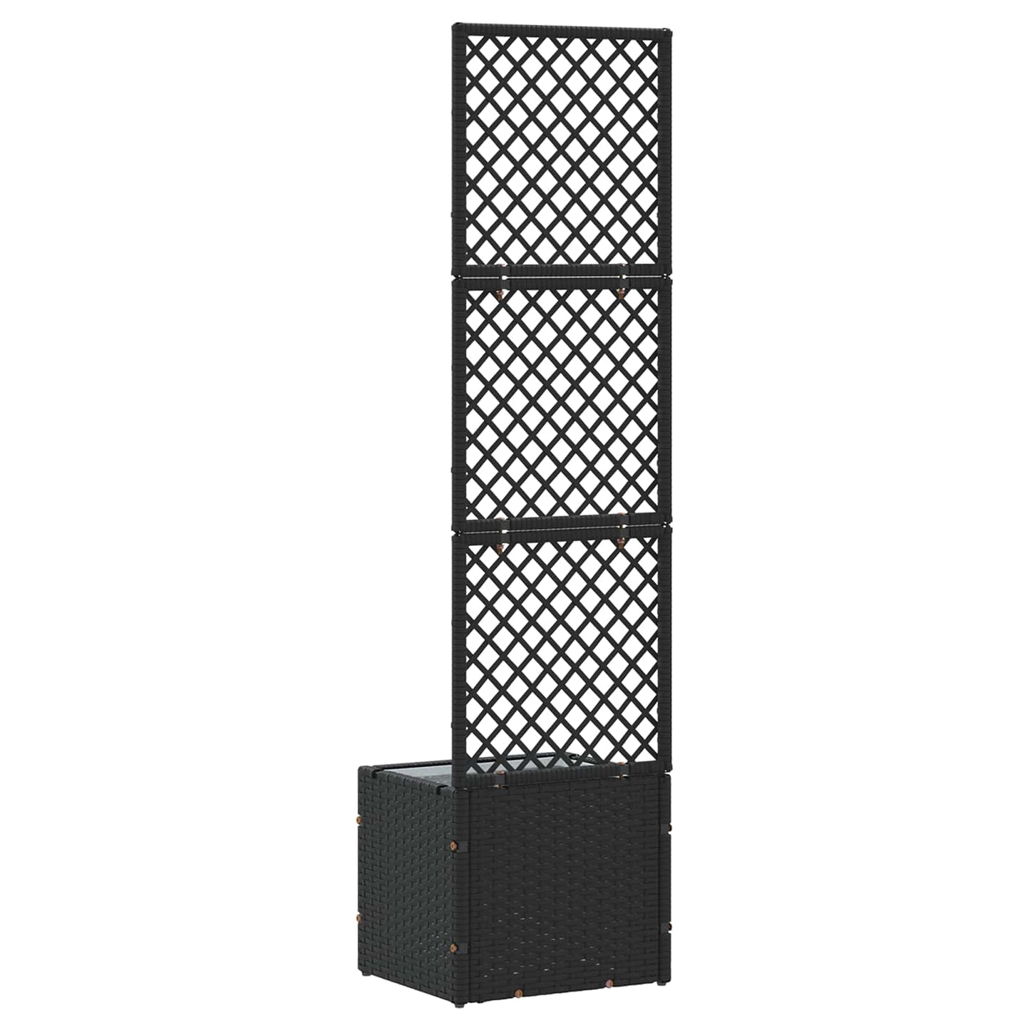 Fioriera a traliccio da giardino Nero 35 x 30 x 135 cm Metallo