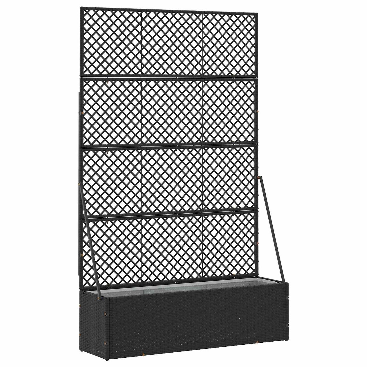 Fioriera a traliccio da giardino Nero 105 x 30 x 170 cm Metallo