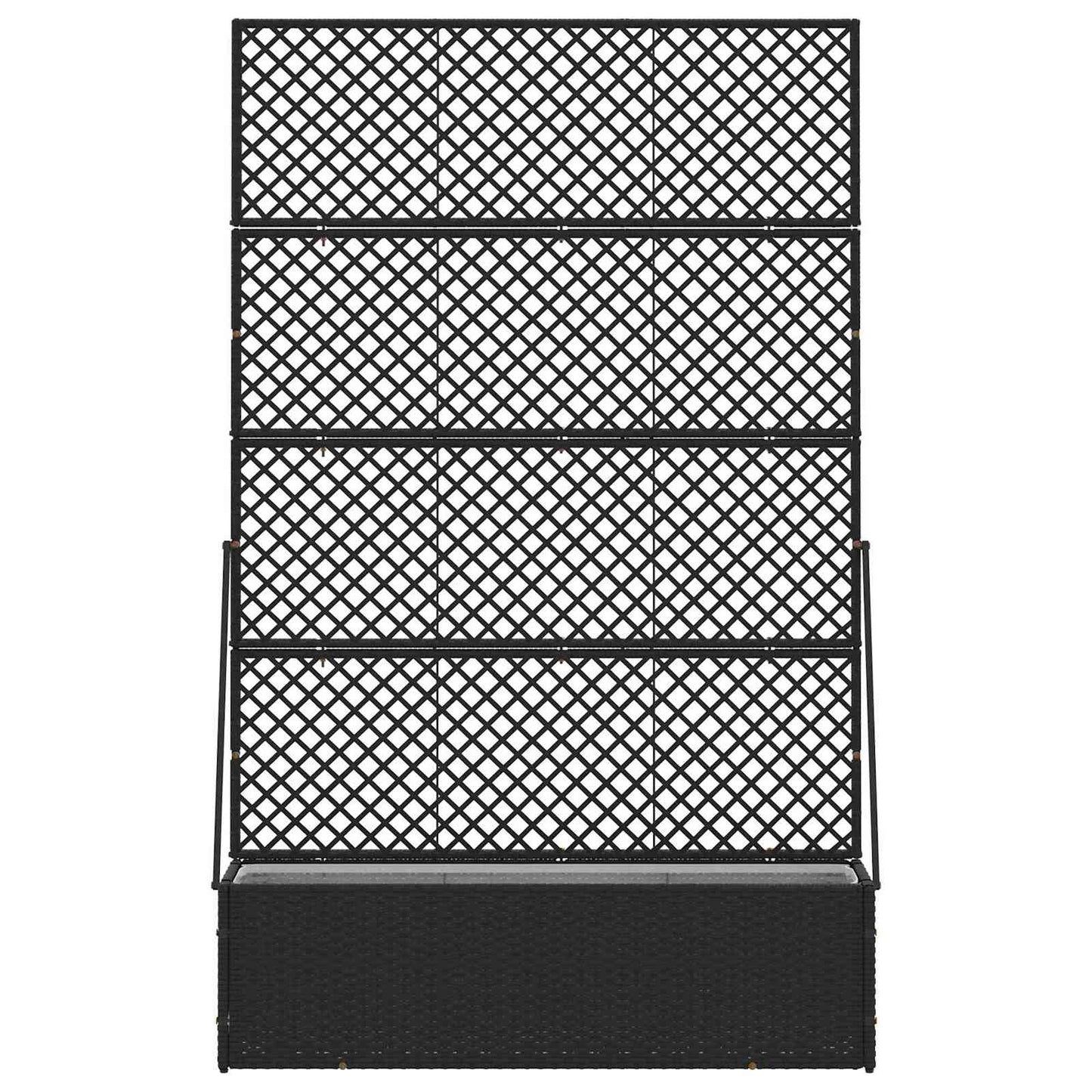 Fioriera a traliccio da giardino Nero 105 x 30 x 170 cm Metallo