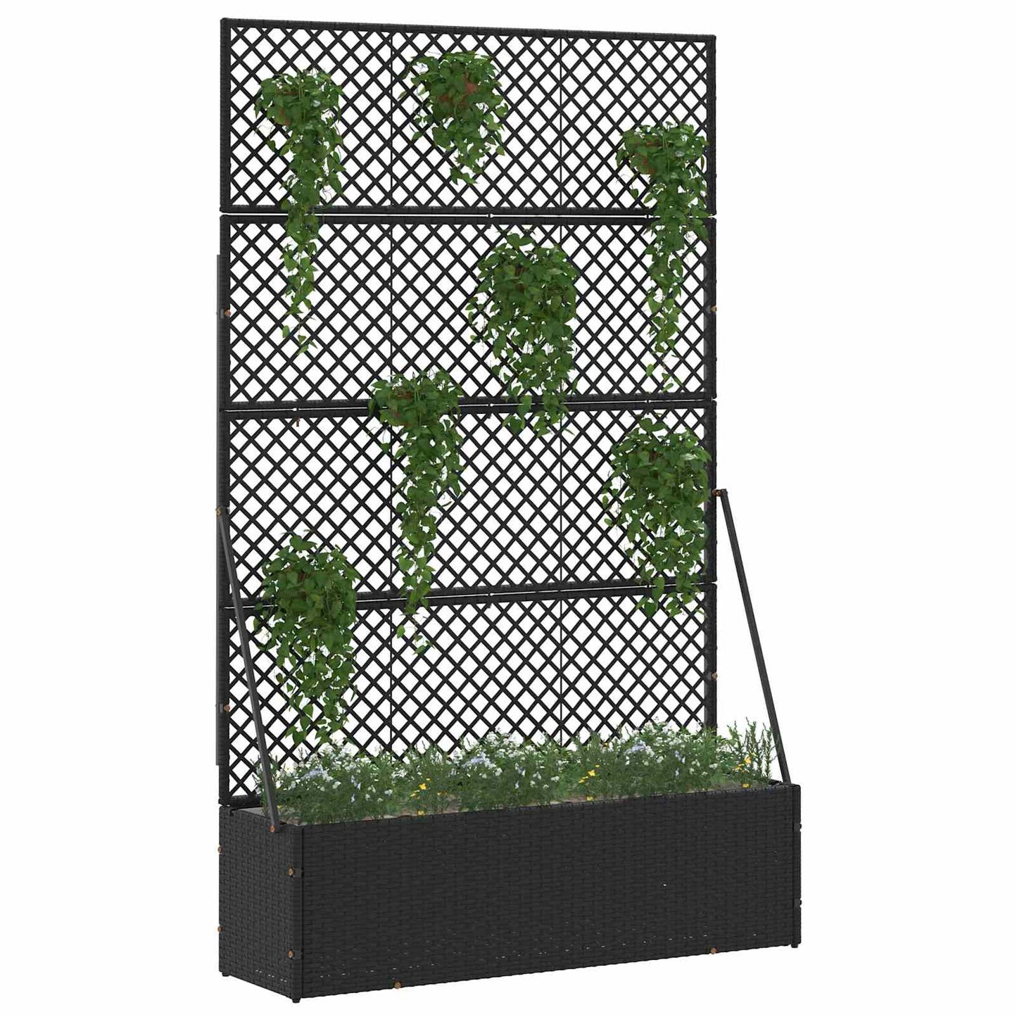 Fioriera a traliccio da giardino Nero 105 x 30 x 170 cm Metallo