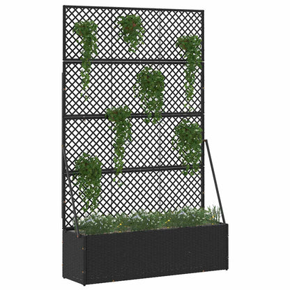Fioriera a traliccio da giardino Nero 105 x 30 x 170 cm Metallo