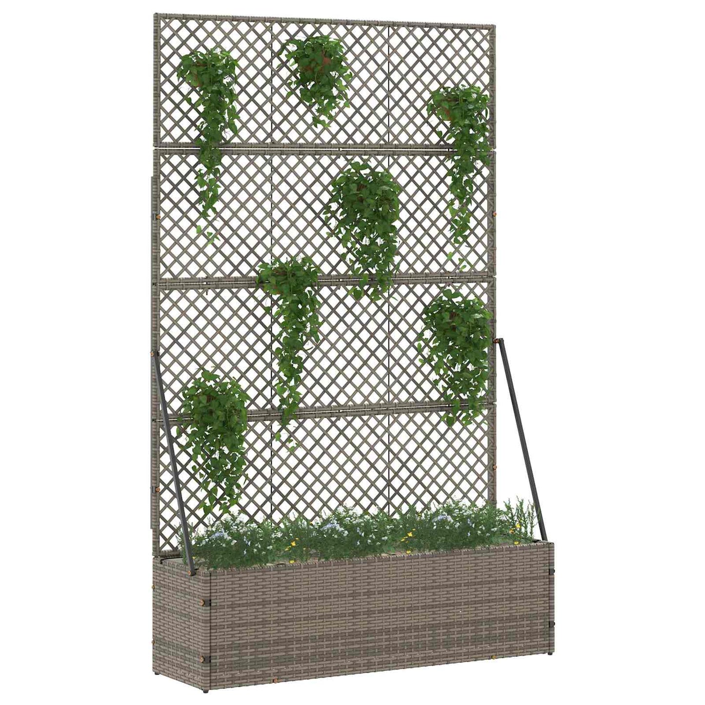 Fioriera a traliccio da giardino Grigio 105 x 30 x 170 cm