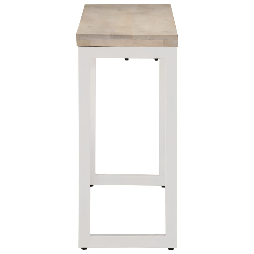 Tavolo Consolle Marrone 110x35x76 cm Massello Mango e Ferro