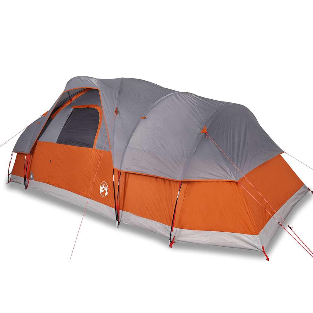 Tenda Familiare Cupola 11 Persone Grigia Arancione Impermeabile