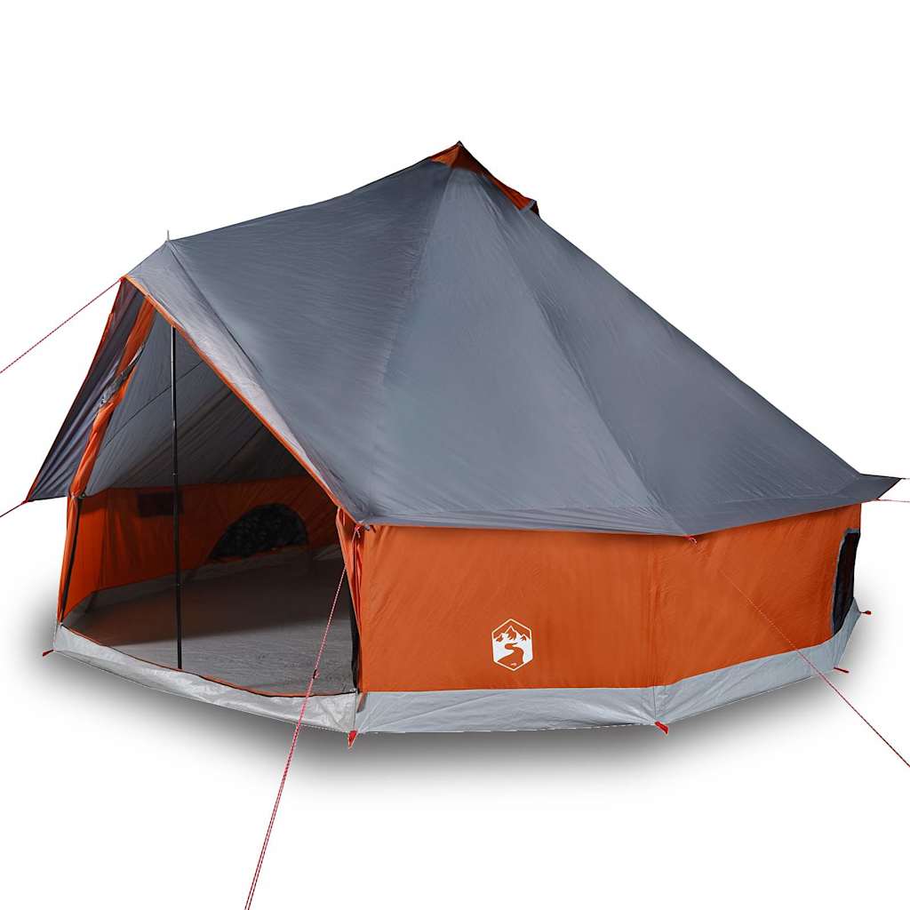 Tenda Familiare Tipi 10 Persone Grigia e Arancione Impermeabile