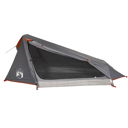 Tenda Campeggio Tunnel 1 Persona Grigia Arancione Impermeabile