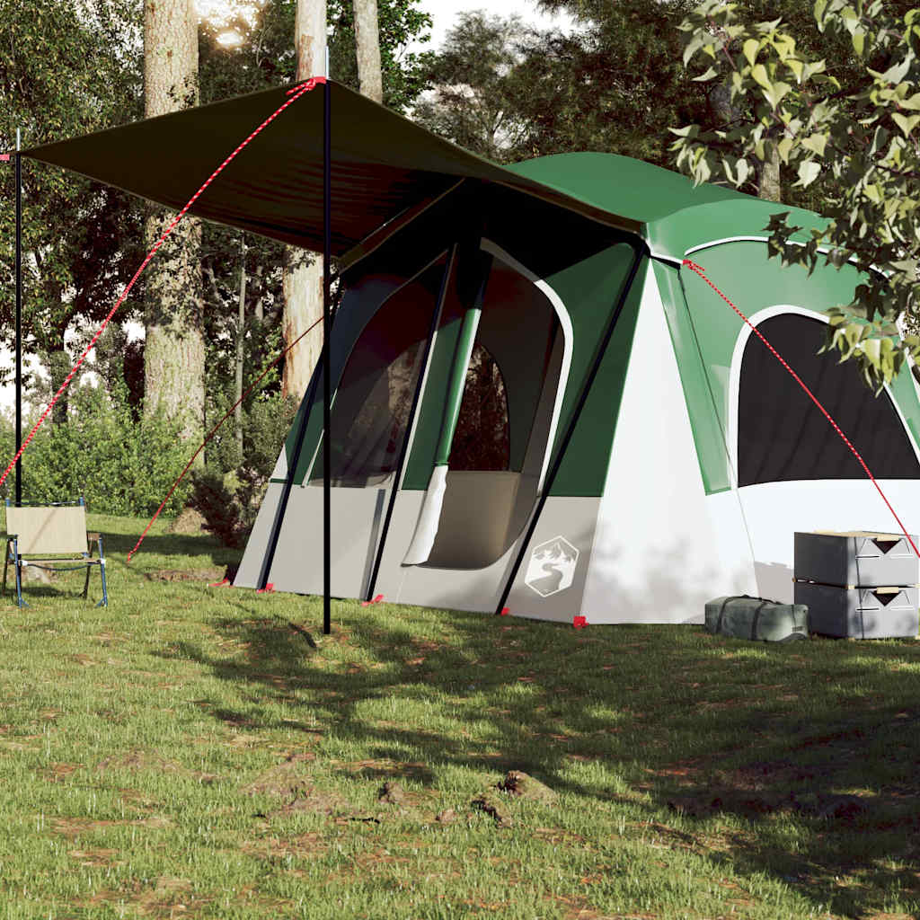 Tenda da Campeggio a Cabina per 5 Persone Verde Impermeabile