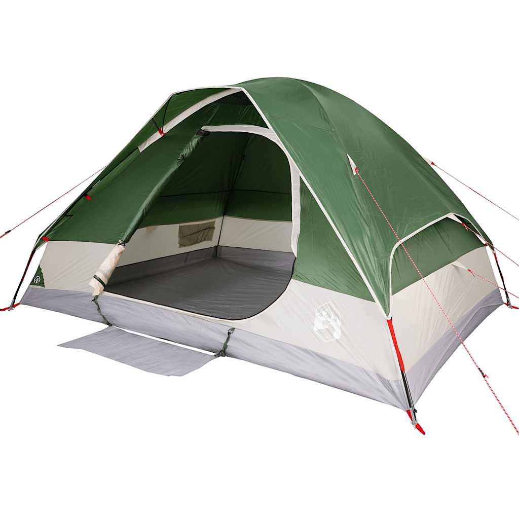 Tenda da Campeggio a Cupola per 4 Persone Verde Impermeabile