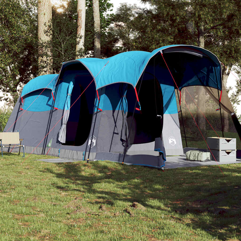 Tenda Familiare a Tunnel per 8 Persone Blu Impermeabile