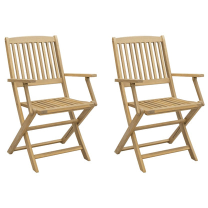 Sedie Giardino Pieghevoli 2 pz 58x54,5x90 cm Massello Acacia