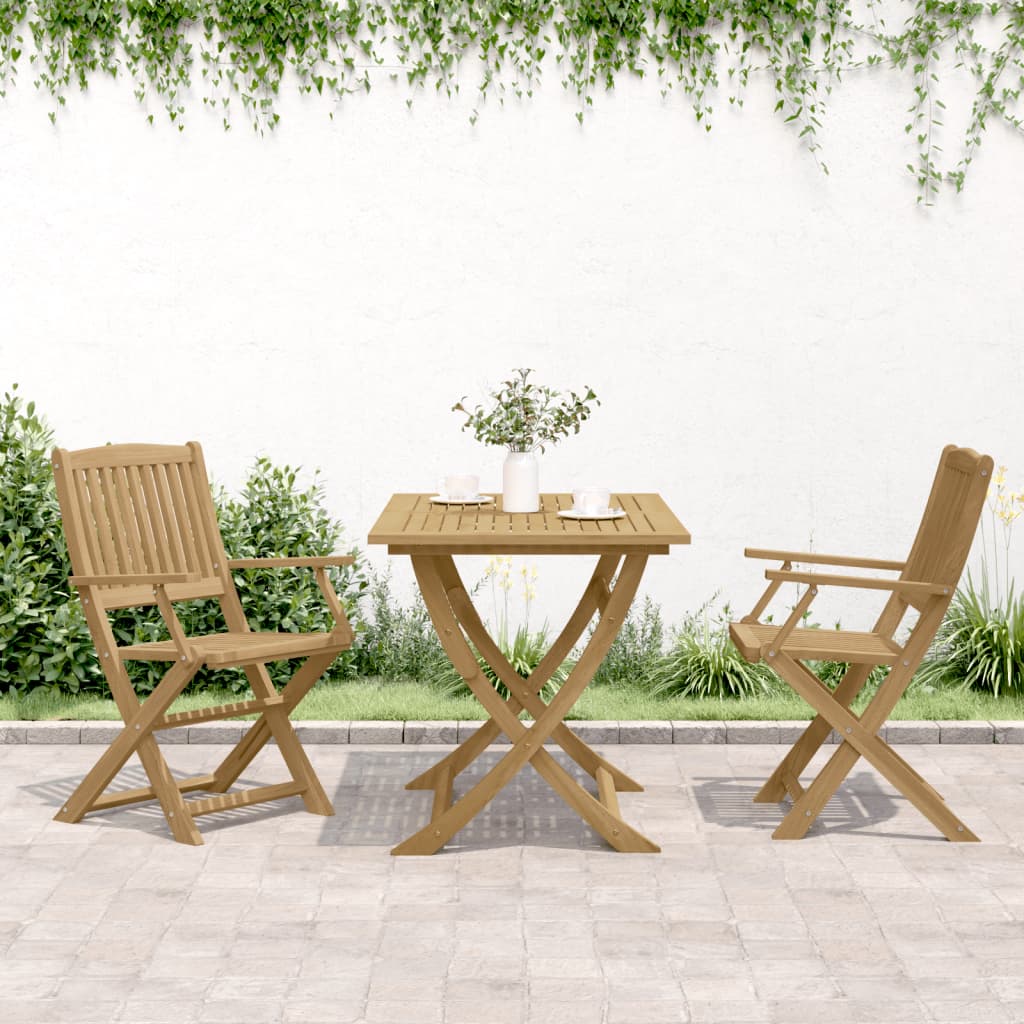 Sedie Giardino Pieghevoli 2 pz 58x54,5x90 cm Massello Acacia