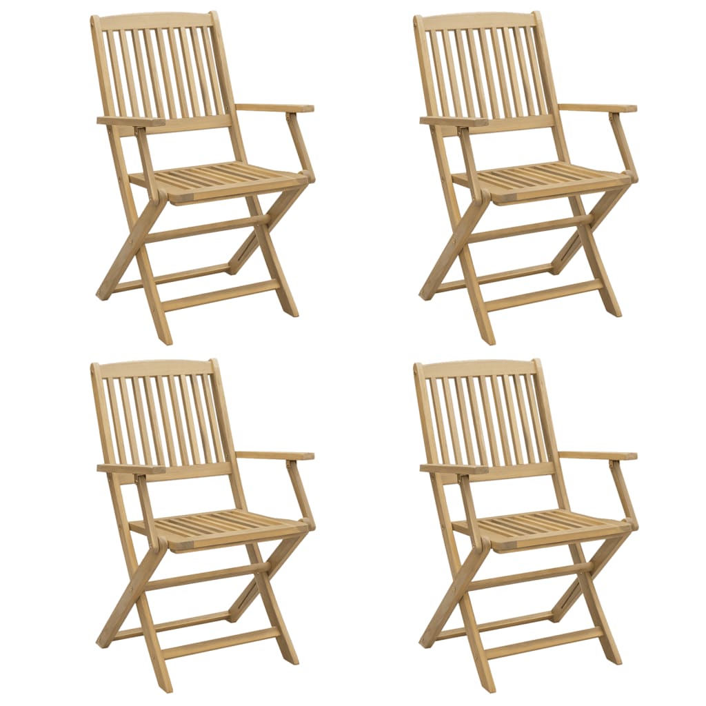 Sedie Giardino Pieghevoli 4 pz 57,5x54,5x90 cm Massello Acacia