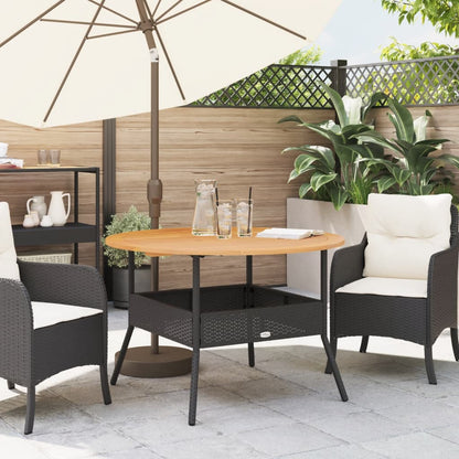 Tavolo Giardino Piano Legno Acacia Nero ÃƒËœ110x71 cm Polyrattan