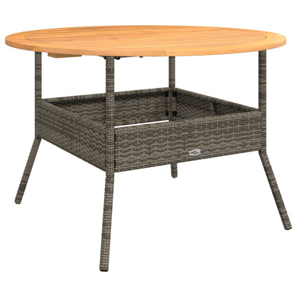 Tavolo Giardino Piano Legno Acacia Grigio Ã˜110x71 cm Polyrattan