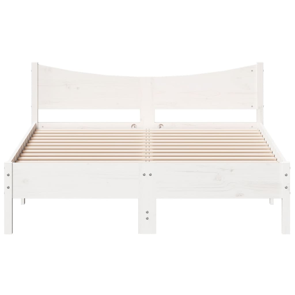 Letto senza Materasso Bianco 140x200 cm Legno Massello di Pino