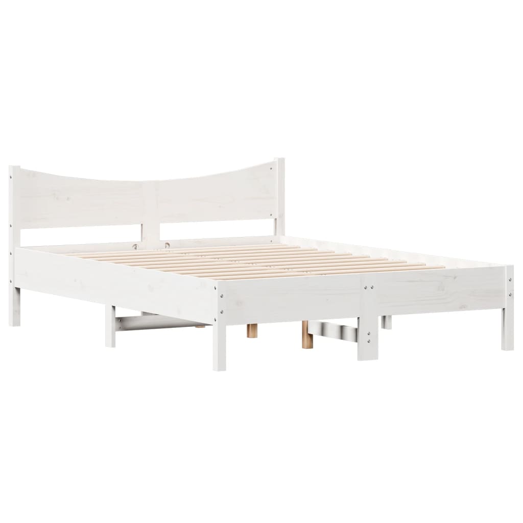 Letto senza Materasso Bianco 120x200 cm Legno Massello di Pino