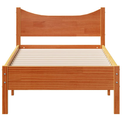 Letto senza Materasso Marrone Cera 90x200 cm Legno di Pino