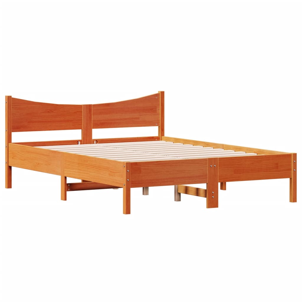 Letto senza Materasso Marrone Cera 120x190 cm in Legno di Pino