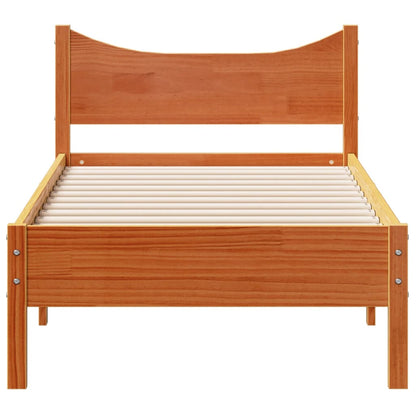 Letto senza Materasso Marrone Cera 90x190 cm in Legno di Pino